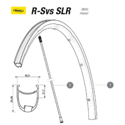 Mavic R-SYS SLR Ersatzfelge Vorderrad Clincher Schwarz Modell 2015