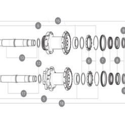 Mavic Ersatzteil Instant Drive 360 QRM+ Nabe Disc Centerlock - Hinterrad Lagerabdeckung Nr 14