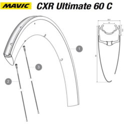 Mavic CXR Ultimate 60 C Ersatzspeiche Clincher Hinterrad Rechts 287 Mm
