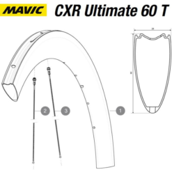 Mavic CXR Ultimate 60 T Ersatzspeiche Tubular Hinterrad Links 255 Mm