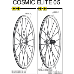 Mavic Cosmic Elite Ersatzspeiche VR - HR 285 Mm Schwarz Flach Mod 2005-10 Ohne Nippel RESTBESTAND