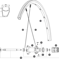 Mavic Ksyrium Elite S Ersatzspeiche Hinterrad Links Rot Nippel Schwarz 301 Mm Modell 2014-15