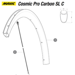 Mavic Cosmic Pro Carbon SL C Ersatzfelge Hinterrad UST