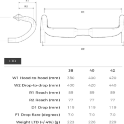 3t Aeroflux LTD Stealth Carbon Road Lenker 31,8 Mm Schwarz Breite 38 Cm -SCHALTWERKE 54105 4