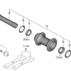 Shimano XTR HB-M9110-B Disc Vorderradnabe Ersatzteil | Hohlachse Boost Komplett Nr 2
