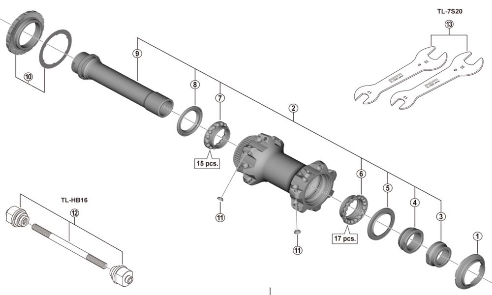 Shimano XTR HB-M9110-BS Disc Vorderradnabe Ersatzteil | Achsmutter Rechts Nr 3 3 Shimano XTR HB-M9110-BS Disc Vorderradnabe Ersatzteil | Achsmutter Rechts Nr 3