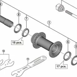 Shimano Deore XT HB-M8110 / HB-M8110-B Disc Vorderradnabe Ersatzteil | Konusmutter Nr 4