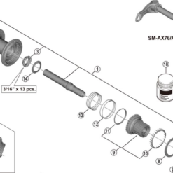 Shimano Deore XT FH-M8110 / FH-M8110-B / FH-M8110-BS Hinterradnabe Ersatzteil | Achsmutter Links Nr 6