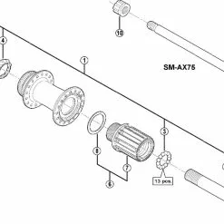 Shimano XTR FH-M988 Disc Hinterradnabe Ersatzteil | Achsmutter M12 Nr 10