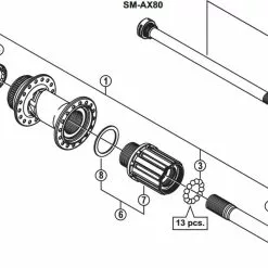 Shimano Zee FH-M640 Disc Hinterradnabe Ersatzteil | Hohlachse M10 Komplett Nr 1