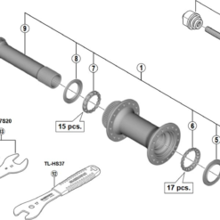 Shimano Deore XT HB-M8010-B Disc Vorderradnabe Ersatzteil | Dichtring Rechts Nr 5