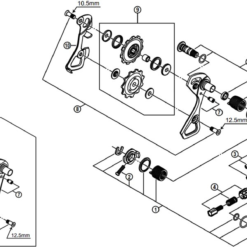 Shimano Ultegra RD-6700-A, RD-6700-A-G Schaltwerk Ersatzteil | Anschlagschrauben + Platte Nr 3