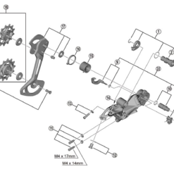 Shimano XTR RD-M9120 Schaltwerk Ersatzteil | Schaltzug-Klemmschraube Komplett Nr 12