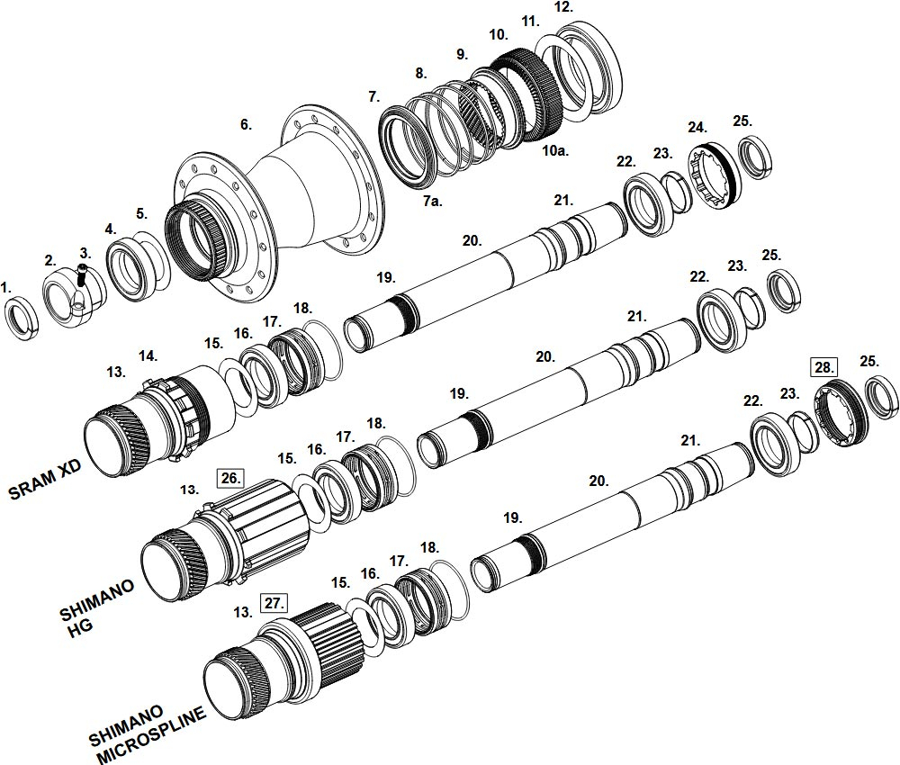 Chris King Boost Centerlock Hinterradnabe Ersatzteil | Endkappe Sram XD 4 Chris King Boost Centerlock Hinterradnabe Ersatzteil | Endkappe Sram XD – Bild 2
