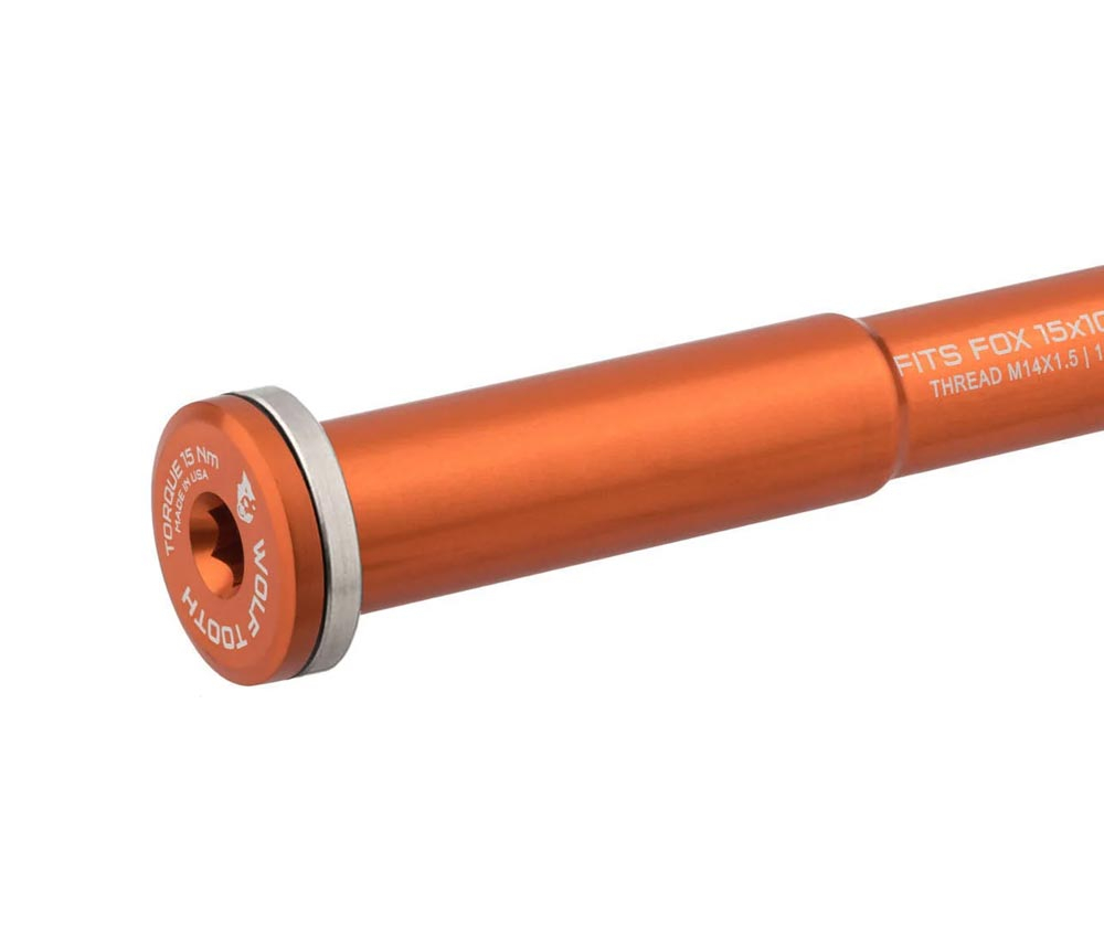 Wolf Tooth Fox Steckachse Vorderrad - 15x100mm Laenge 145mm Gewinde M14x1,5mm Orange 4 Wolf Tooth Fox Steckachse Vorderrad - 15x100mm Laenge 145mm Gewinde M14x1,5mm Orange – Bild 2
