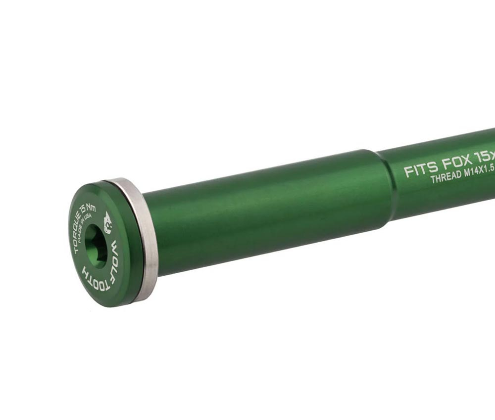 Wolf Tooth Fox Steckachse Vorderrad - 15x110mm Laenge 155mm Gewinde M14x1,5mm Gruen 4 Wolf Tooth Fox Steckachse Vorderrad - 15x110mm Laenge 155mm Gewinde M14x1,5mm Gruen – Bild 2