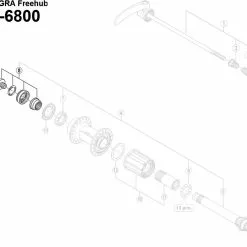 Shimano Ultegra FH-6800 Hinterradnabe Ersatzteil | Achsschraube Komplett Nr 8