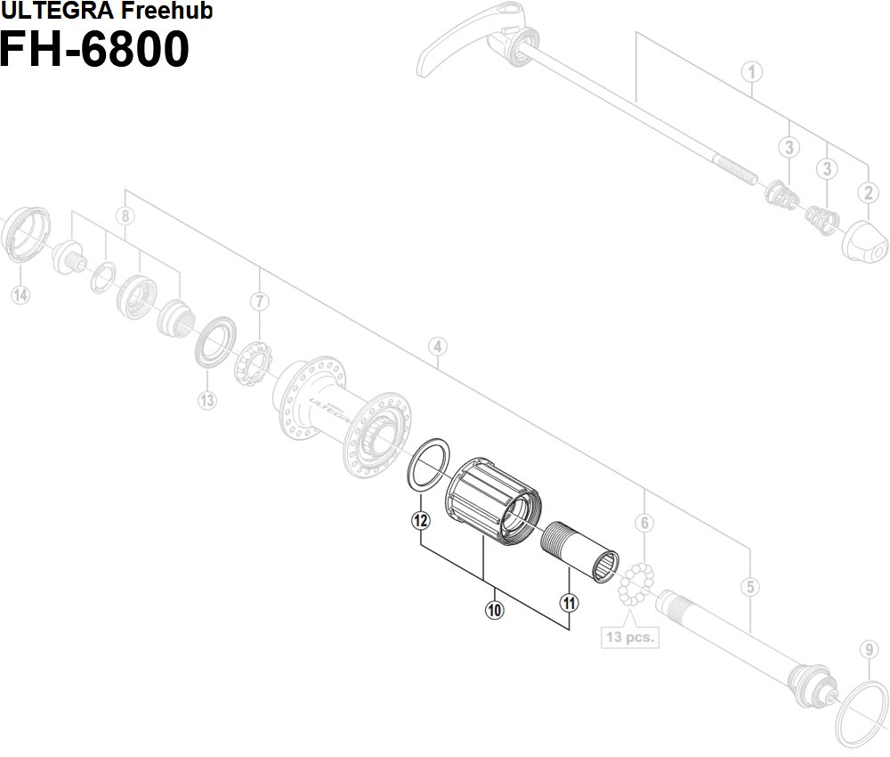 Shimano Ultegra FH-6800 Hinterradnabe Ersatzteil | Freilaufkoerper Komplett Nr 10 5 Shimano Ultegra FH-6800 Hinterradnabe Ersatzteil | Freilaufkoerper Komplett Nr 10 – Bild 3