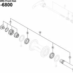 Shimano Ultegra HB-6800 Vorderradnabe Ersatzteil | Hohlachse Komplett Nr 4 -SCHALTWERKE 58789 1